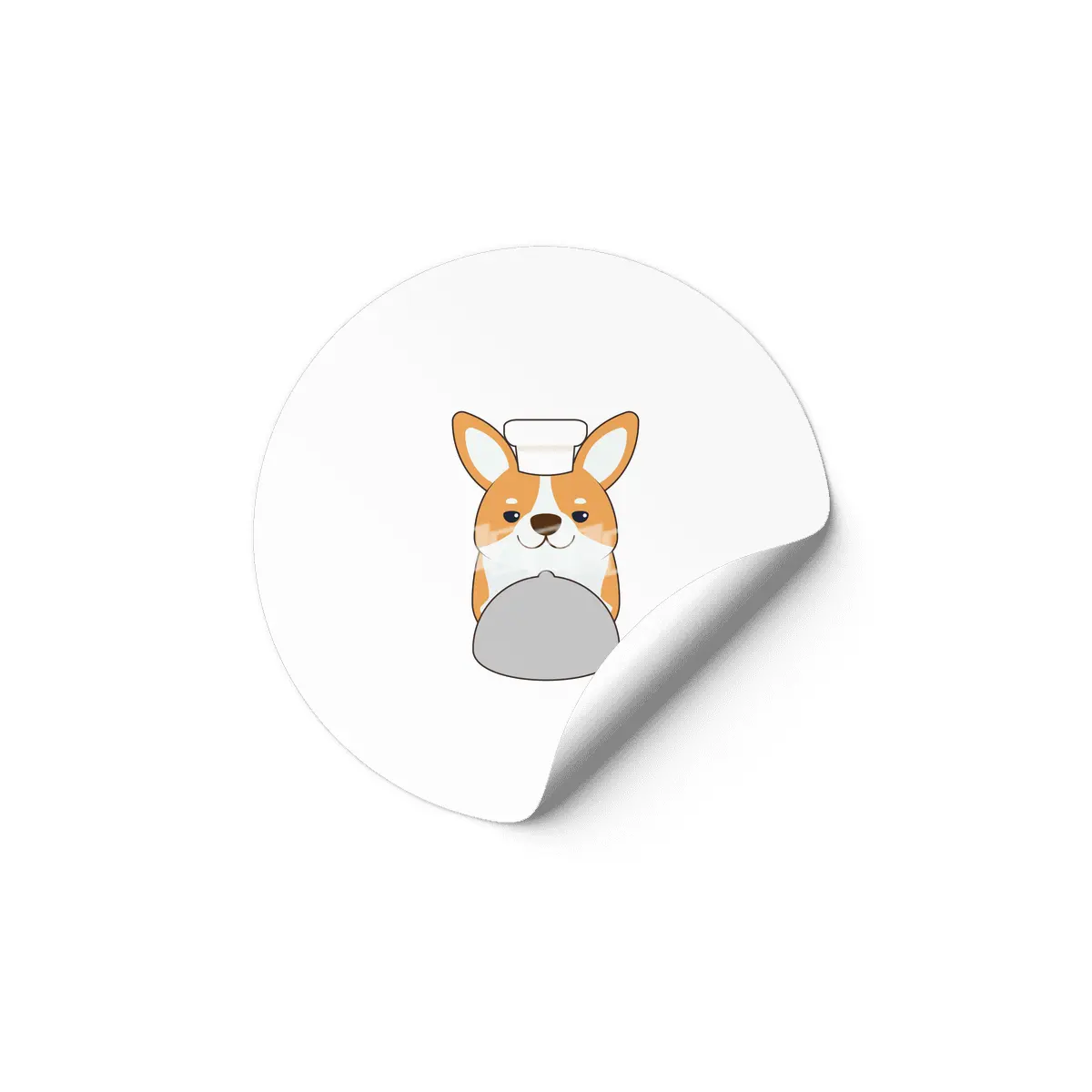 Dog puppy as Cook with Platter Etiket