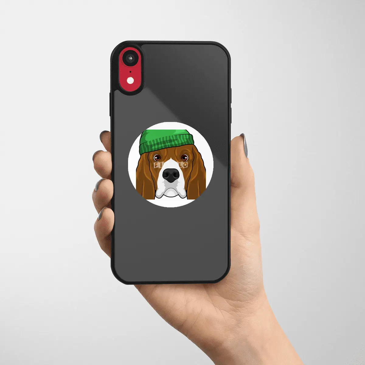 Dog with Beanie Etiket