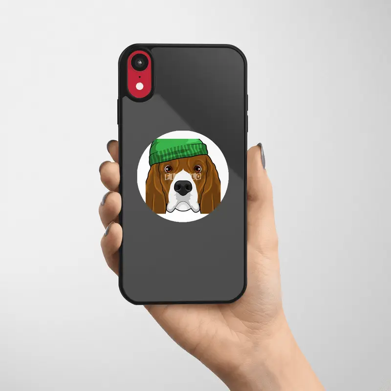 Dog with Beanie Etiket