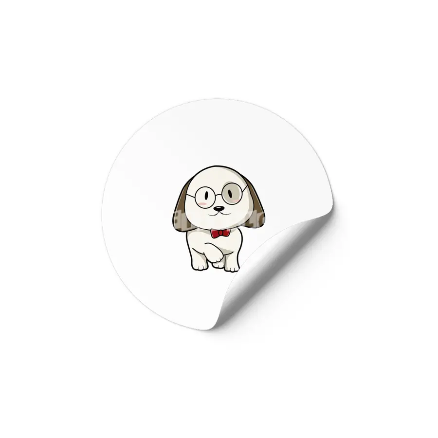 Dog with Tie & Glasses Etiket