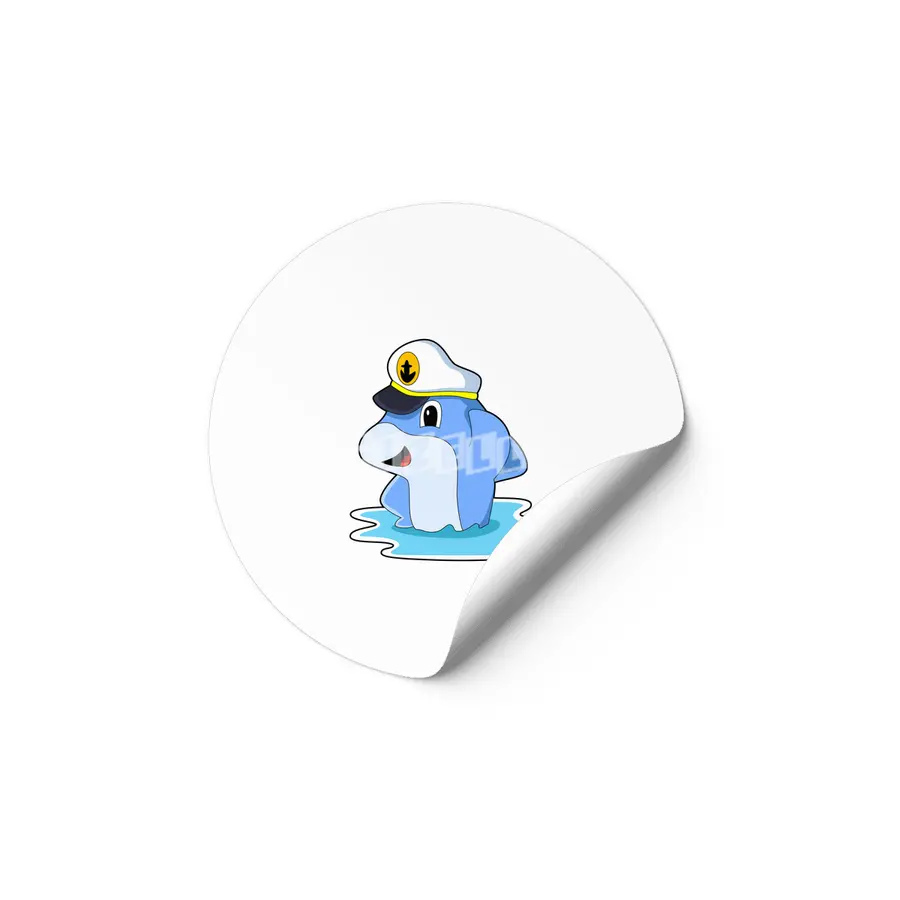 Dolphin as Captain with Hat Etiket