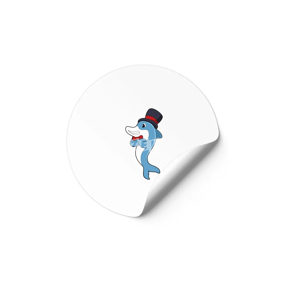Dolphin as Gentleman with Hat Etiket