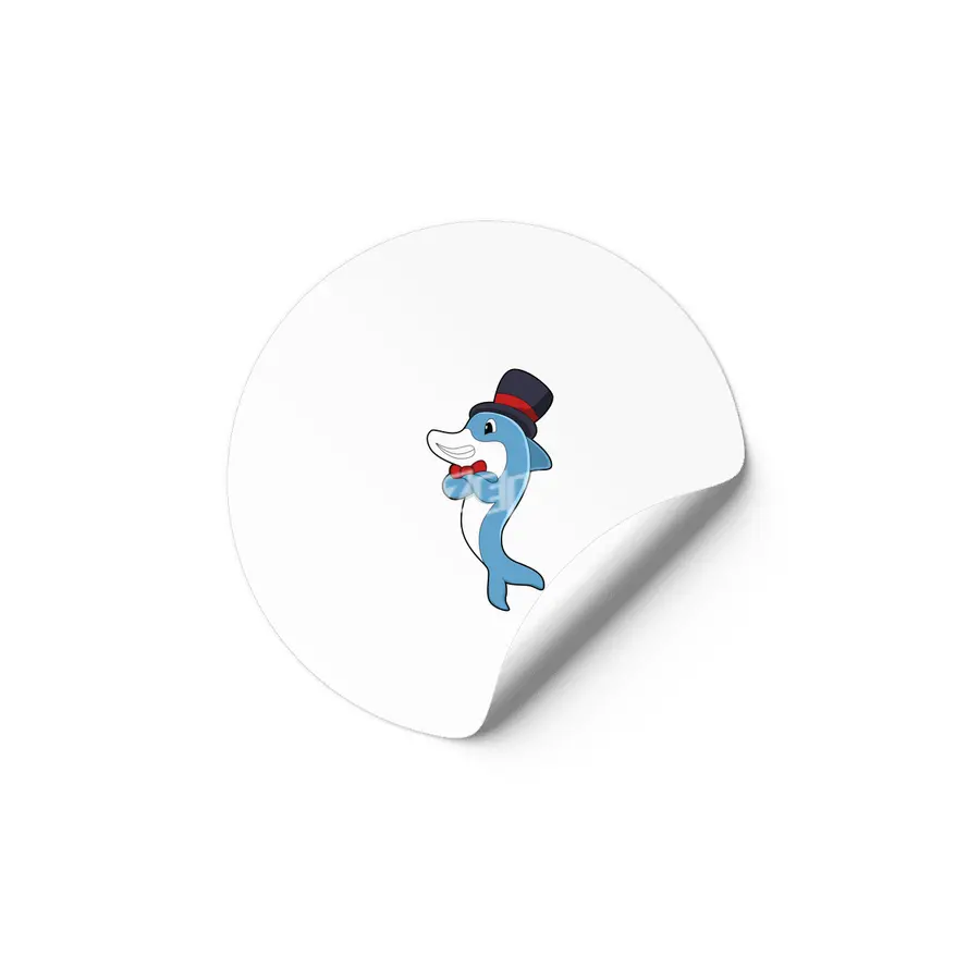 Dolphin as Gentleman with Hat Etiket