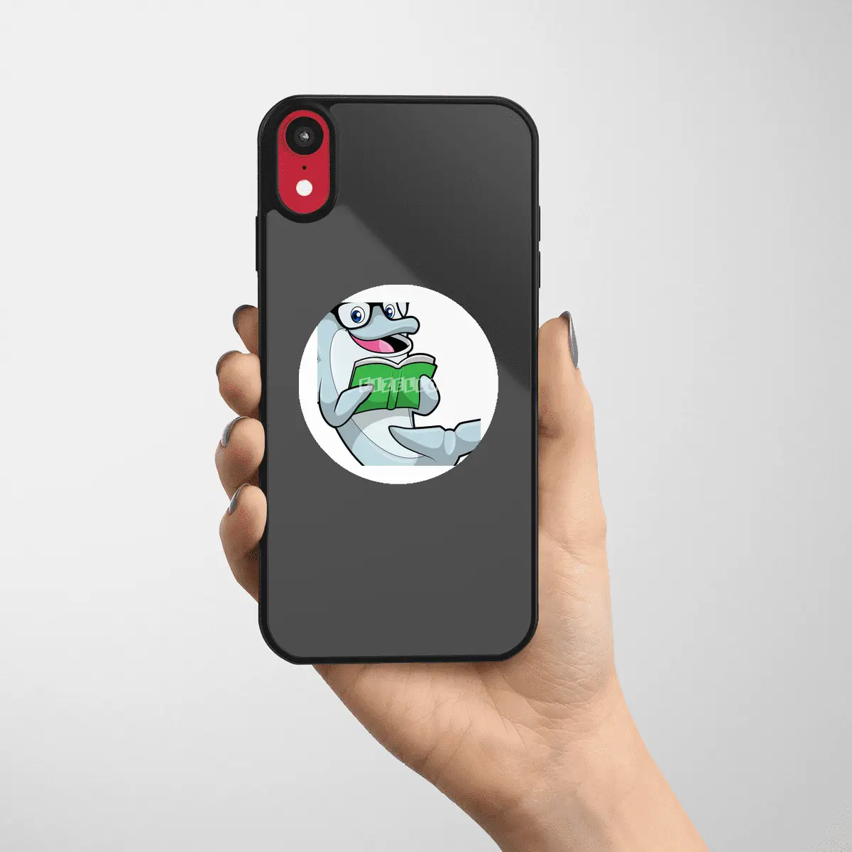 Dolphin as Nerd with Glasses & Book Etiket
