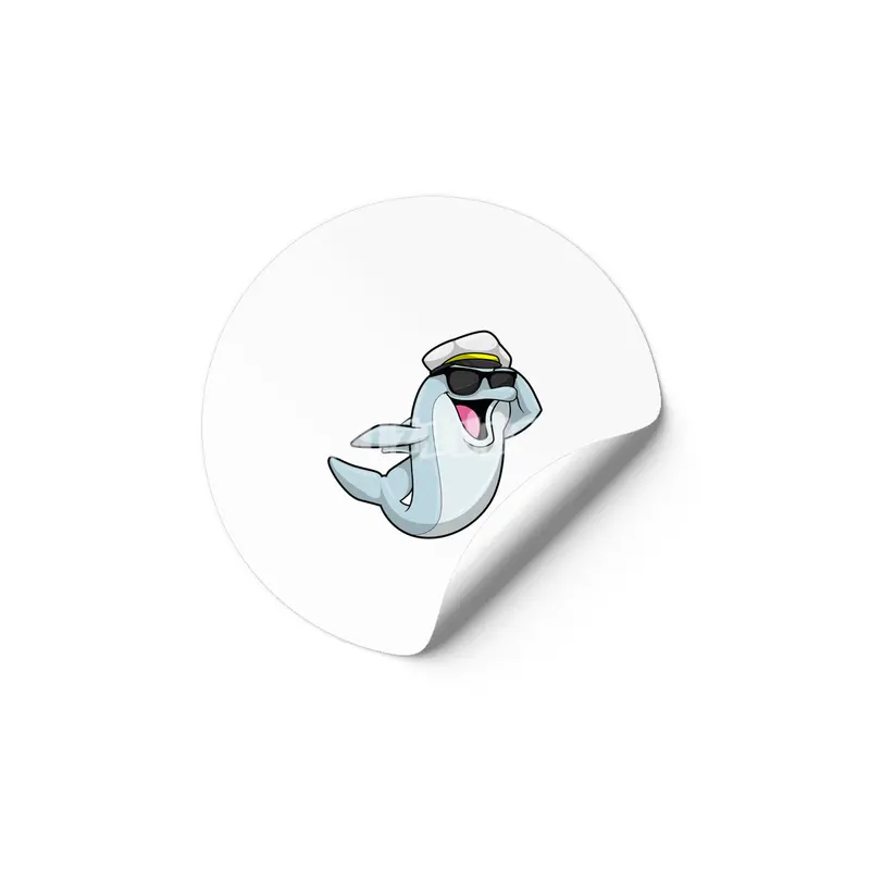 Dolphin as Policeman with Police hat Etiket