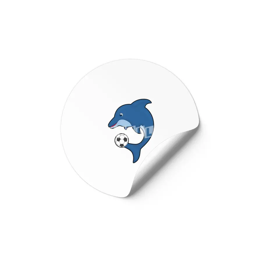 Dolphin as Soccer player with Soccer ball Etiket