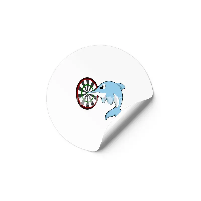 Dolphin at Darts with Dartboard Etiket