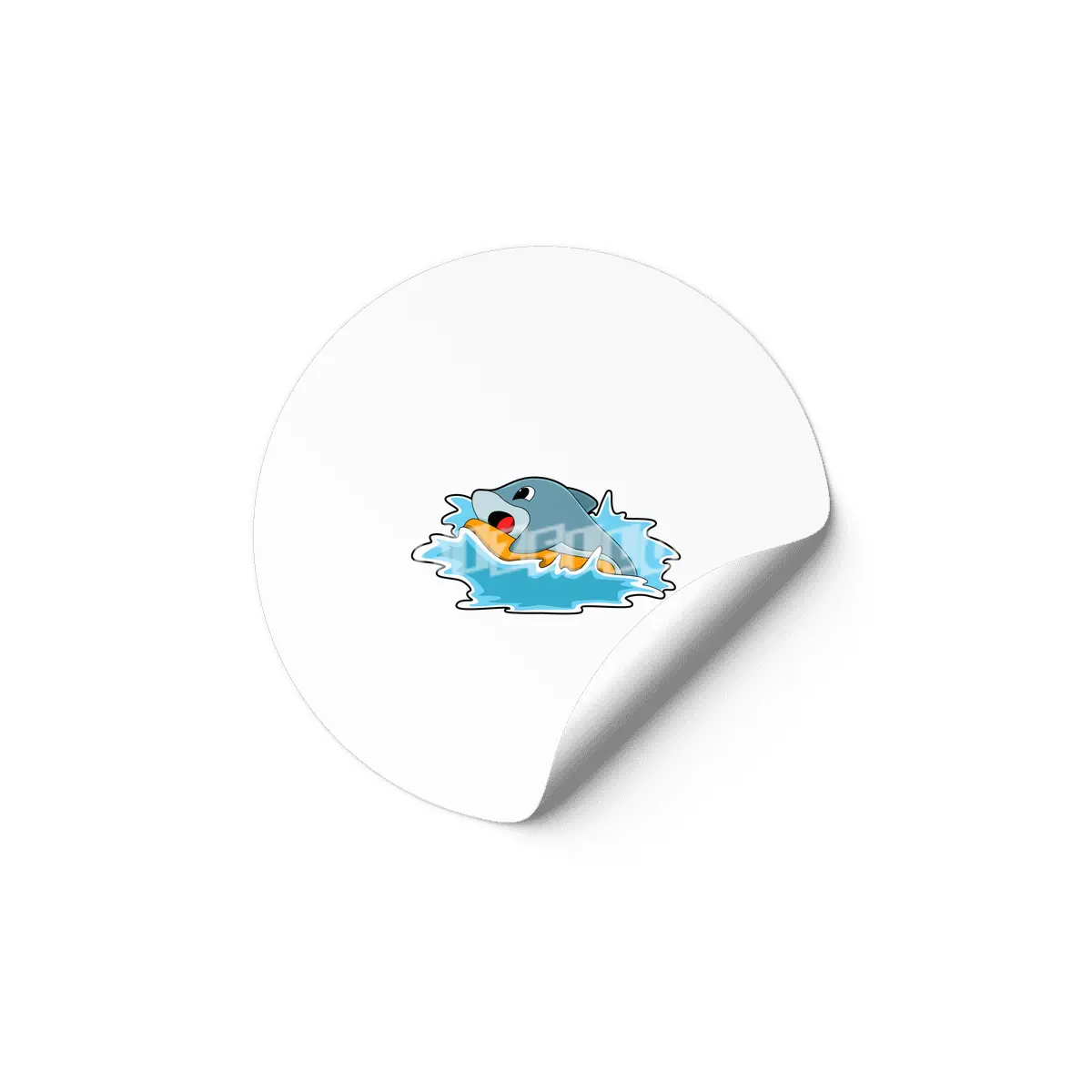 Dolphin at Surfing with Surfboard Etiket