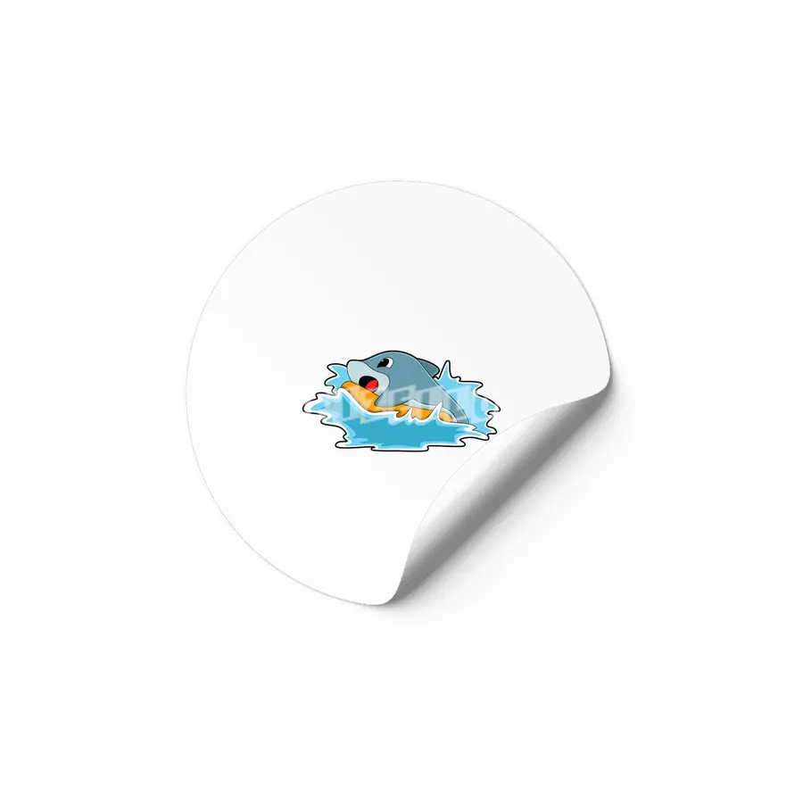 Dolphin at Surfing with Surfboard Etiket