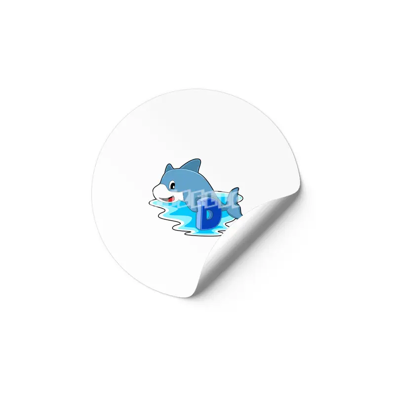 Dolphin at Swimming with Letter Etiket