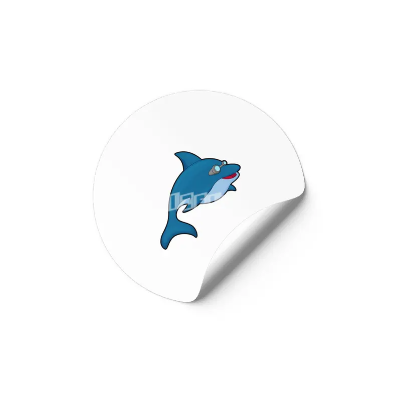 Dolphin at Swimming with Swimming goggles Etiket