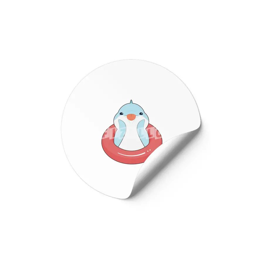 Dolphin with Swim ring Etiket