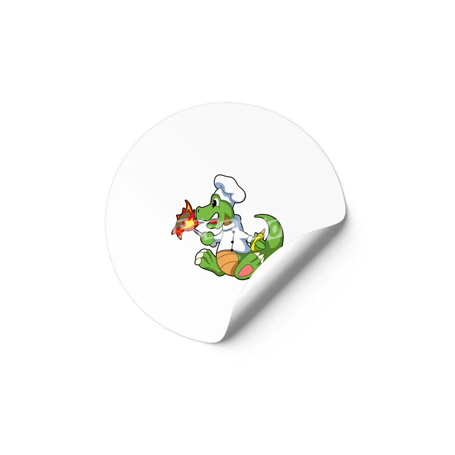 Dragon as Chef  with Cooking apron Etiket