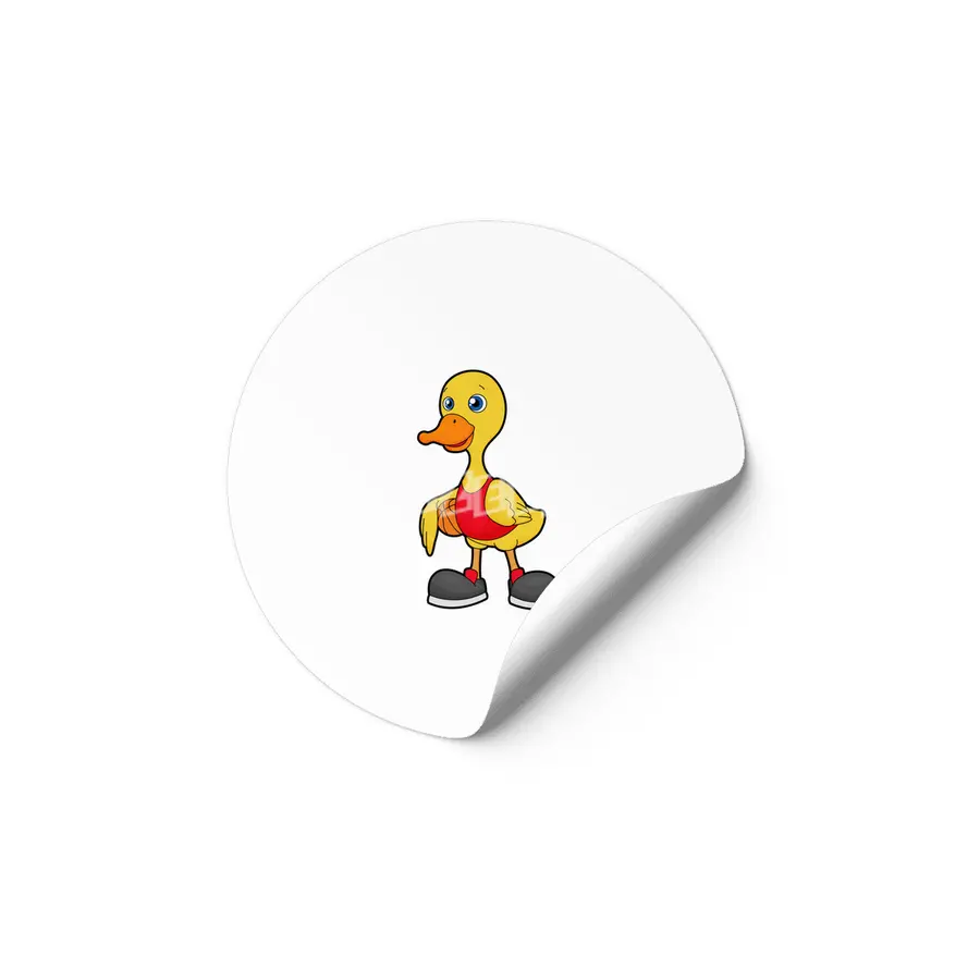 Duck as Basketball player with Basketball Etiket