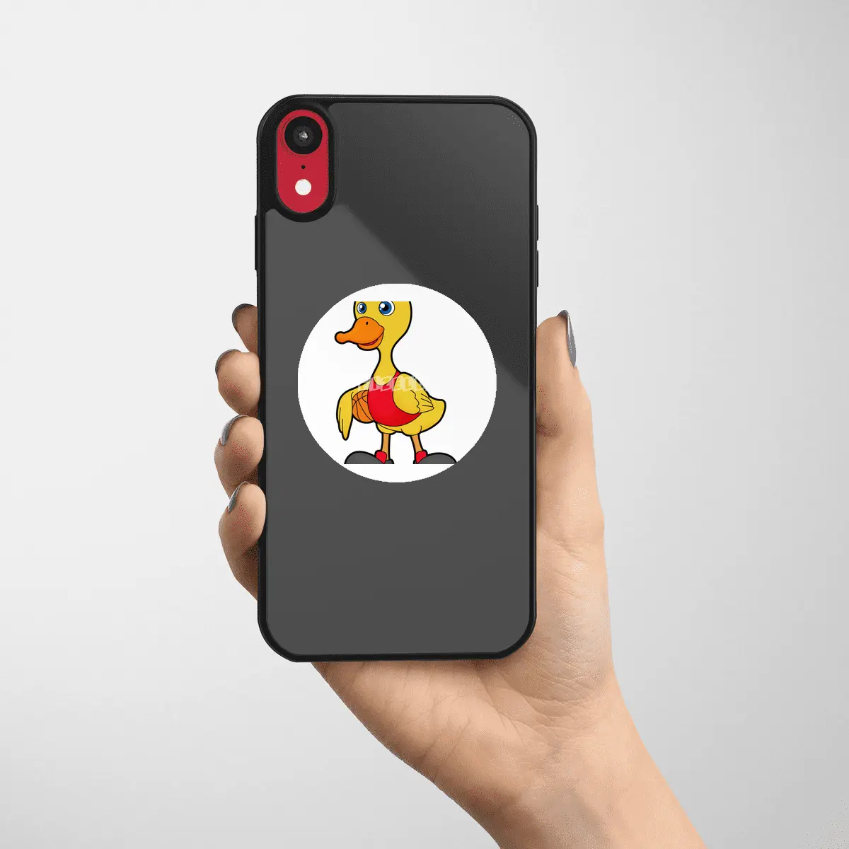 Duck as Basketball player with Basketball Etiket