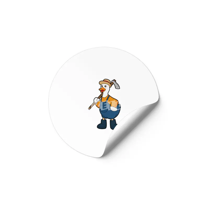 Duck as Farmer with Hoe Etiket