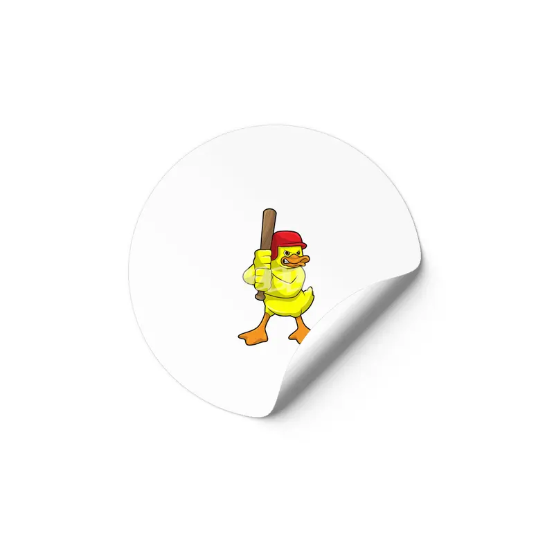 Duck at Baseball with Baseball bat & Cap Etiket