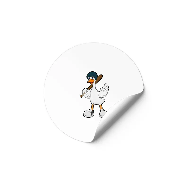 Duck at Baseball with Baseball racket & Helmet Etiket