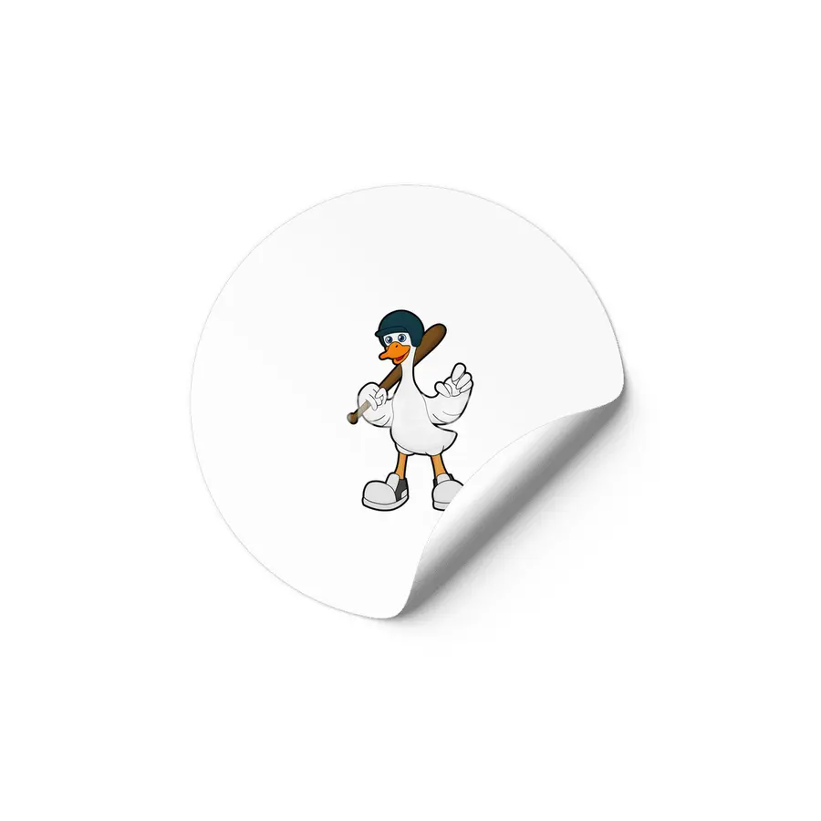 Duck at Baseball with Baseball racket & Helmet Etiket