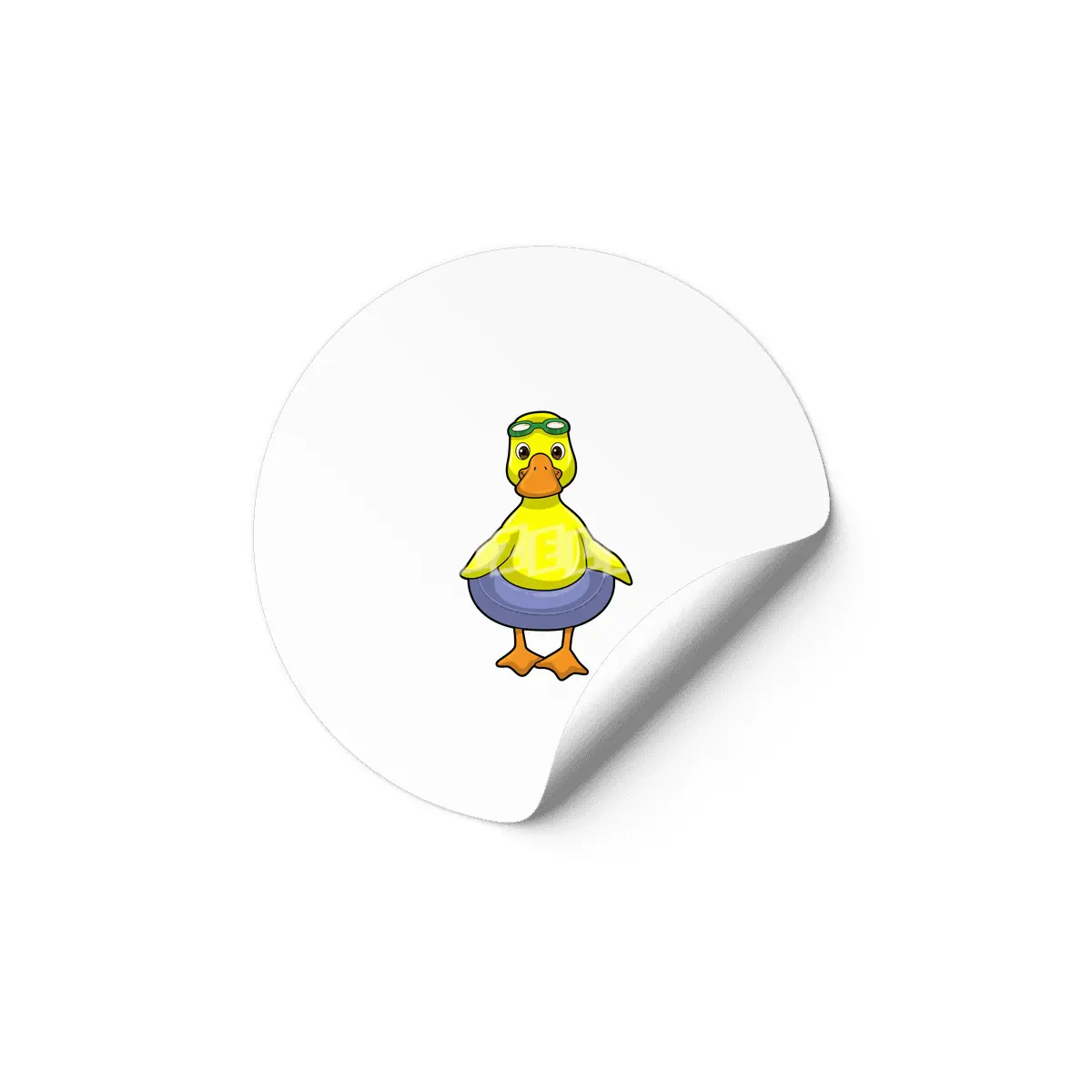 Duck at Swimming with Swim ring Etiket