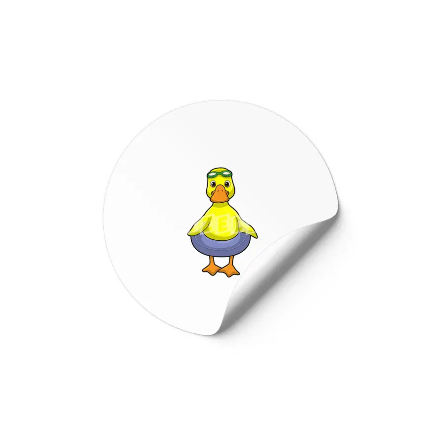 Duck at Swimming with Swim ring Etiket