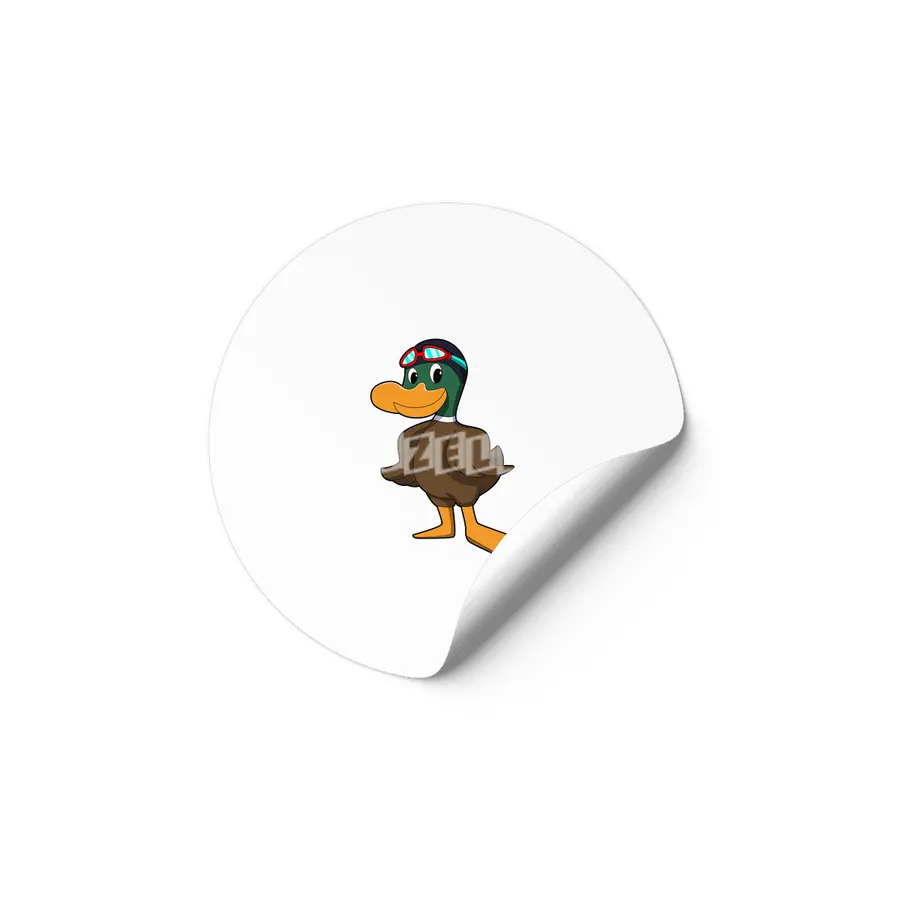Duck at Swimming with Swimming goggles Etiket