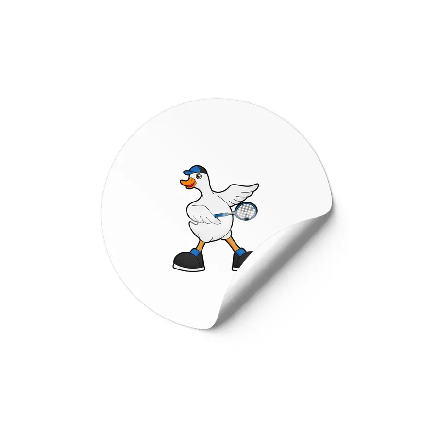 Duck at Tennis with Tennis racket & Cap Etiket