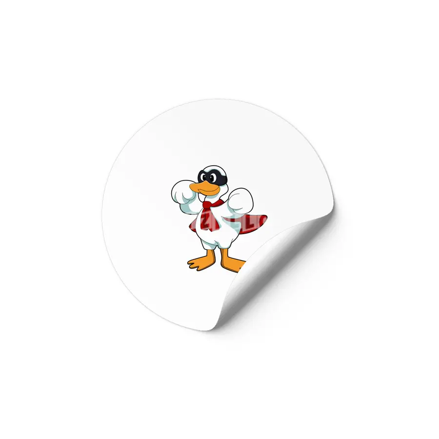 Duck with Cape & Mask Etiket