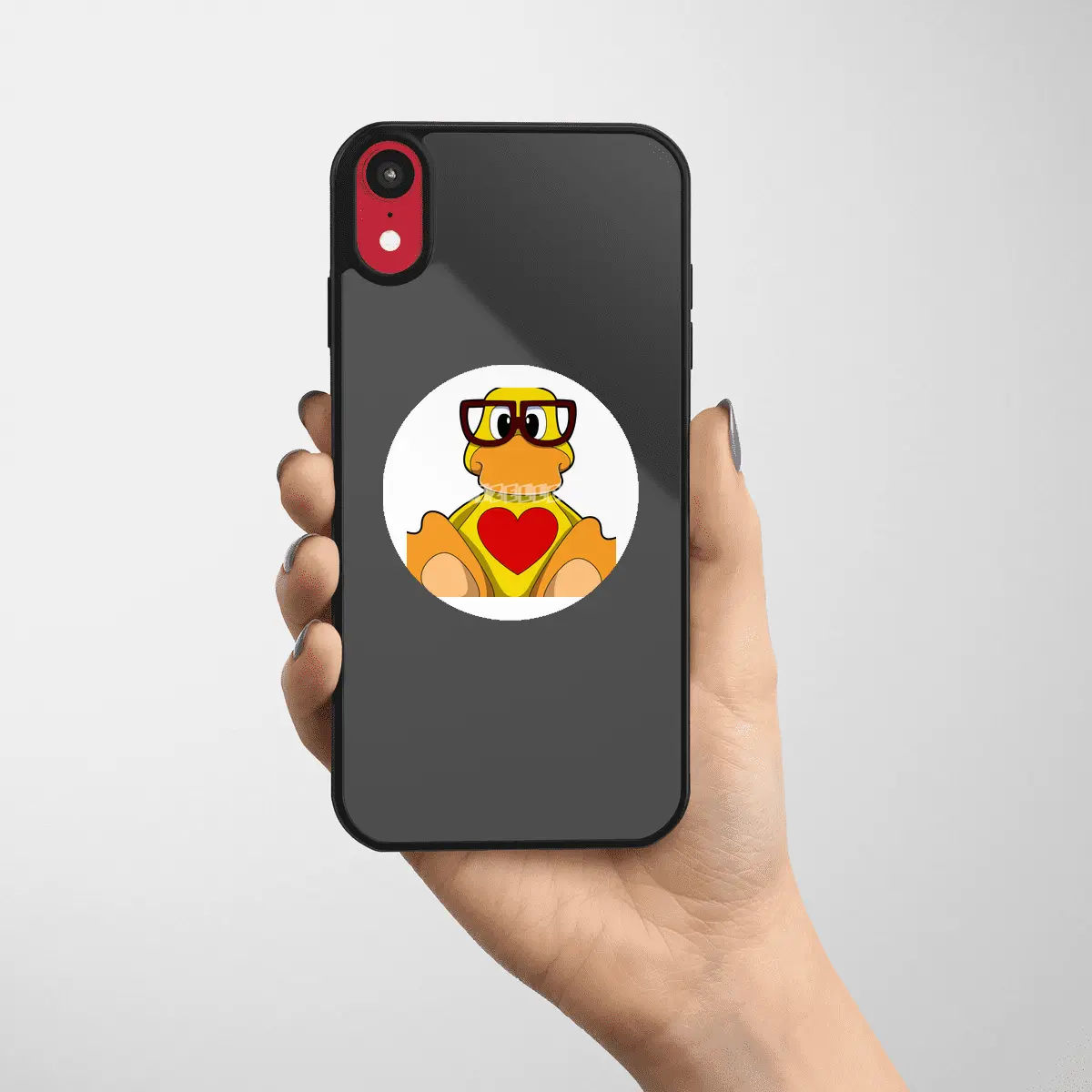 Duck with Heart & Glasses Etiket