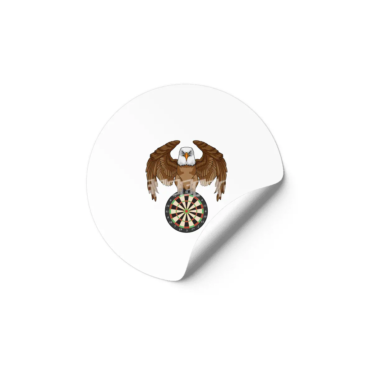 Eagle at Darts with Dartboard Etiket
