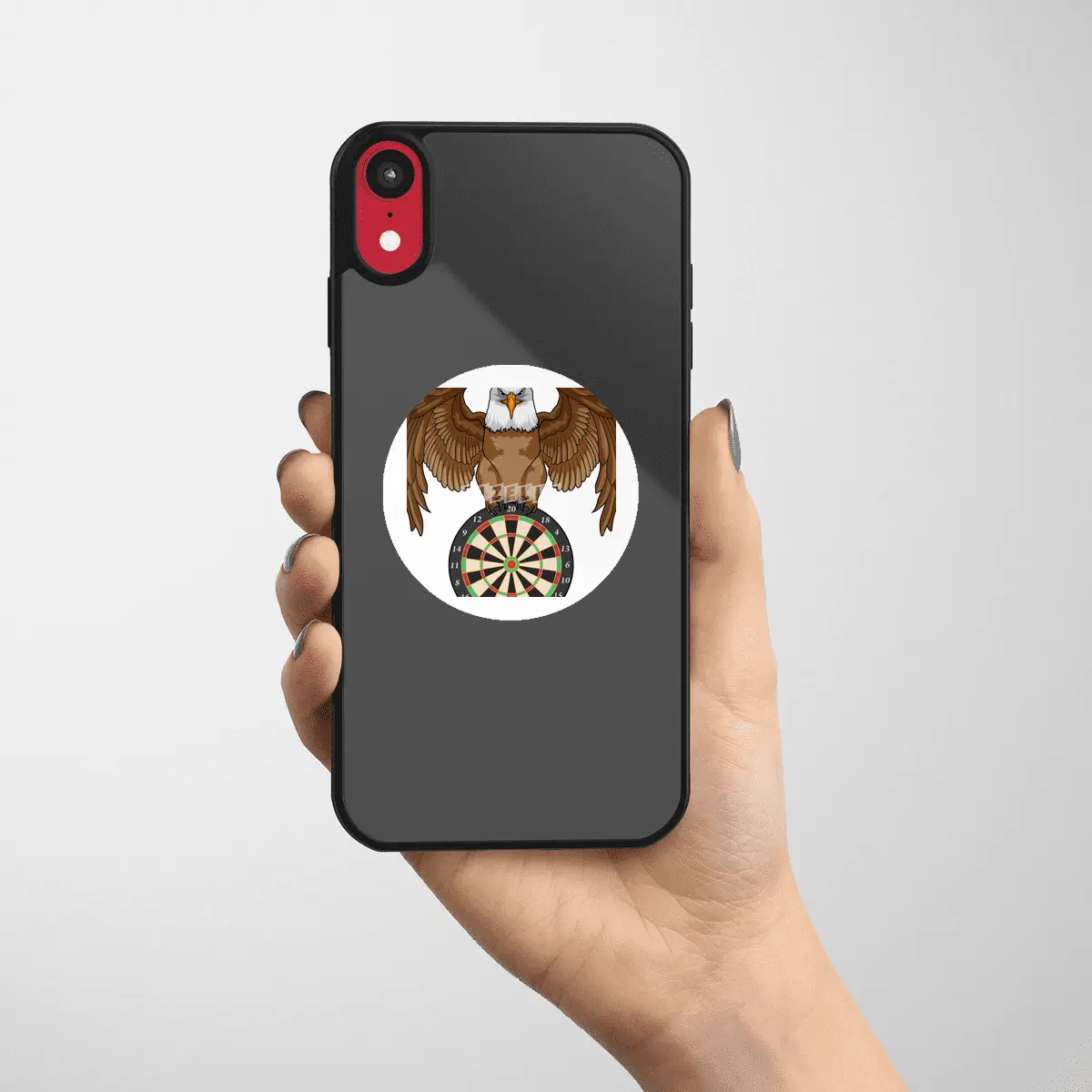 Eagle at Darts with Dartboard Etiket