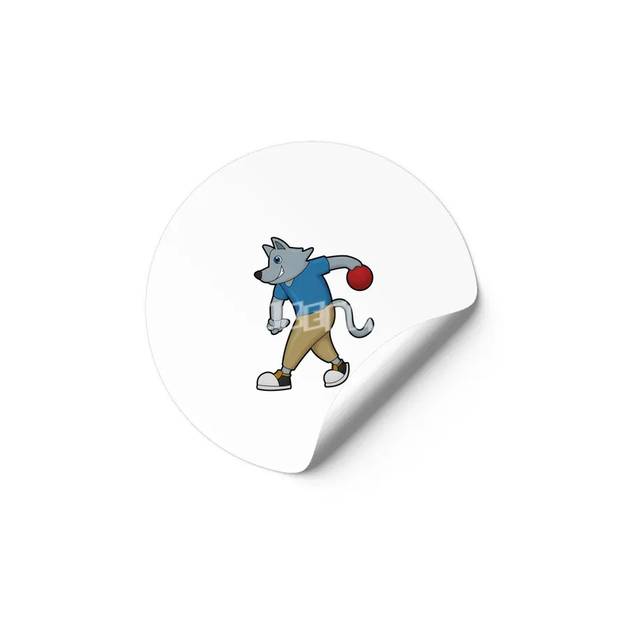 Dog at Bowling with Bowling ball Etiket