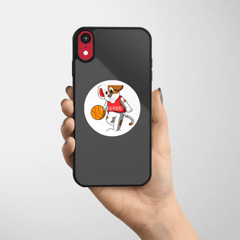 Dog at Sports with Basketball Etiket