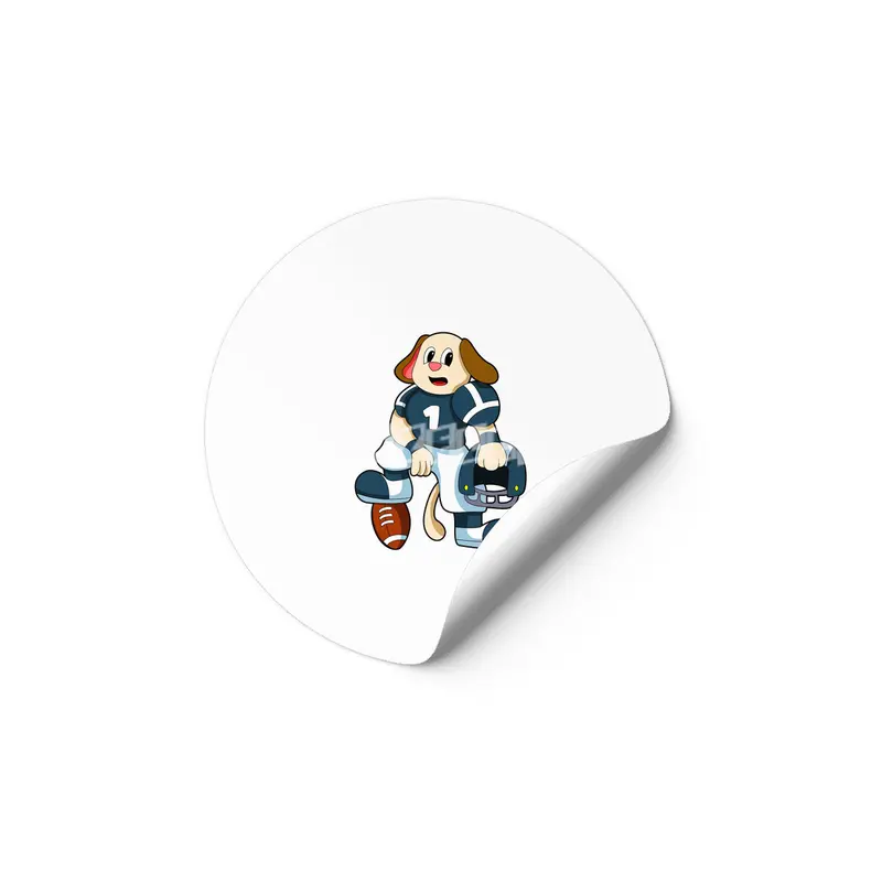Dog at Sports with Football & Jersey Etiket