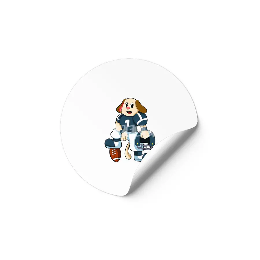Dog at Sports with Football & Jersey Etiket
