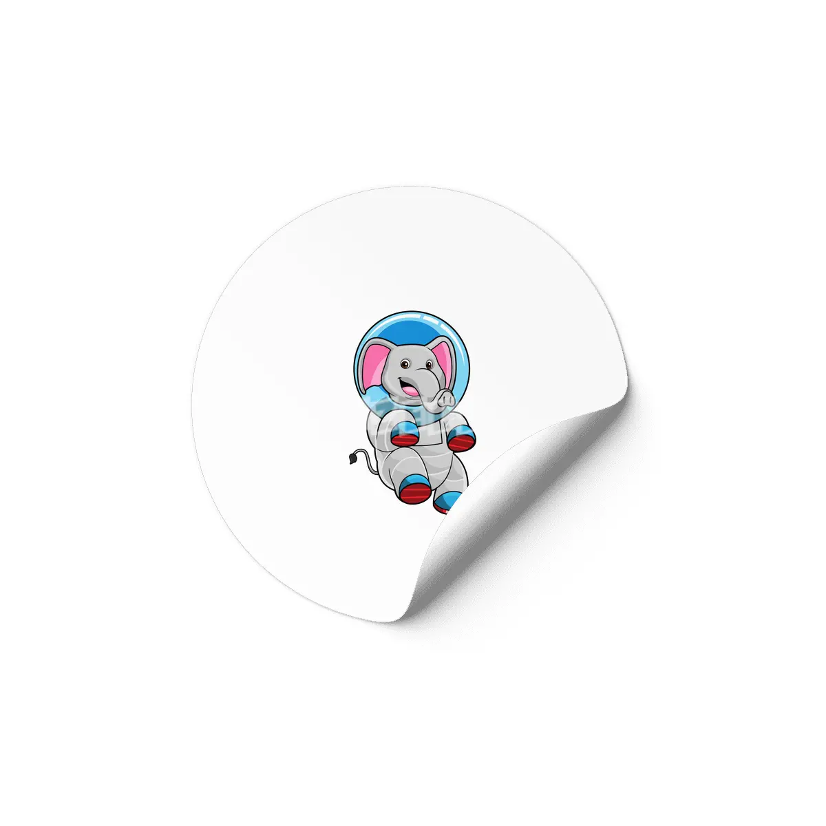 Elephant as Astronaut in Glass sphere Etiket