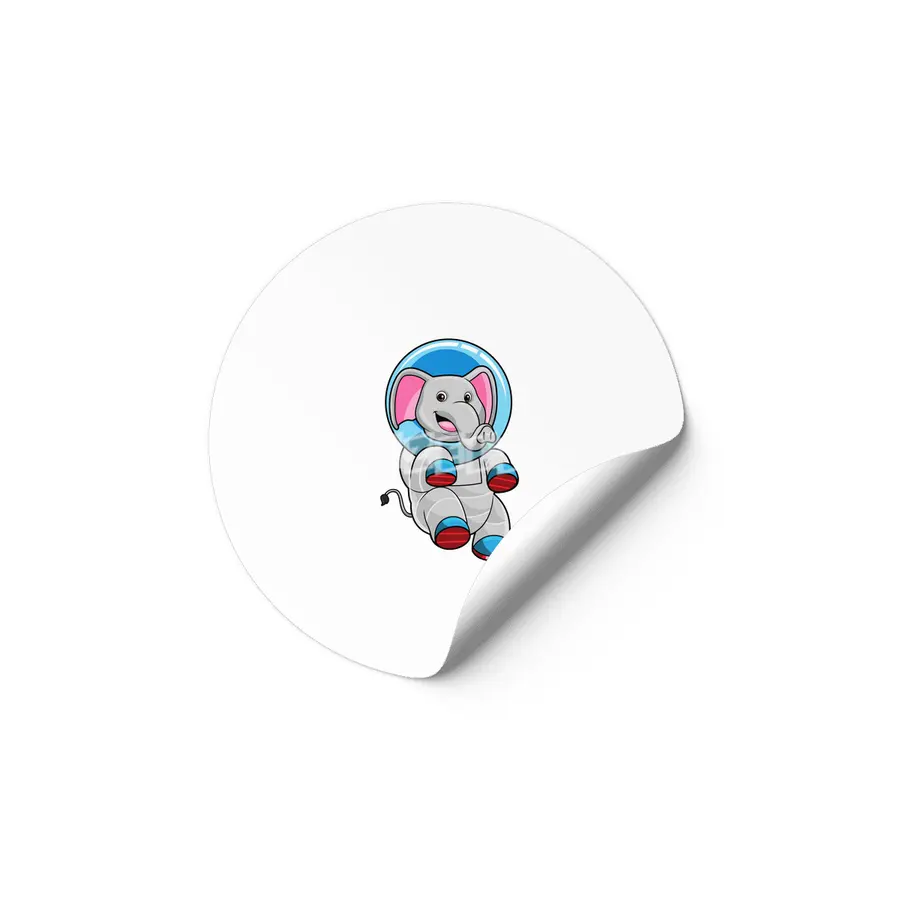 Elephant as Astronaut in Glass sphere Etiket