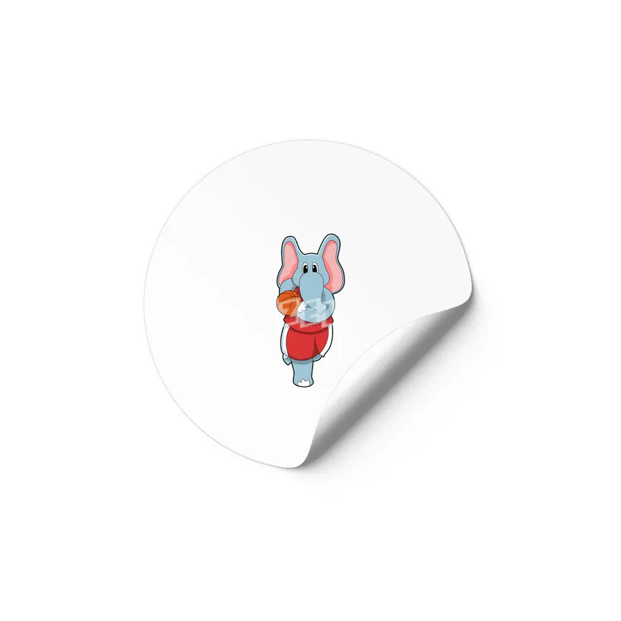 Elephant as Basketball player with Basketball Etiket