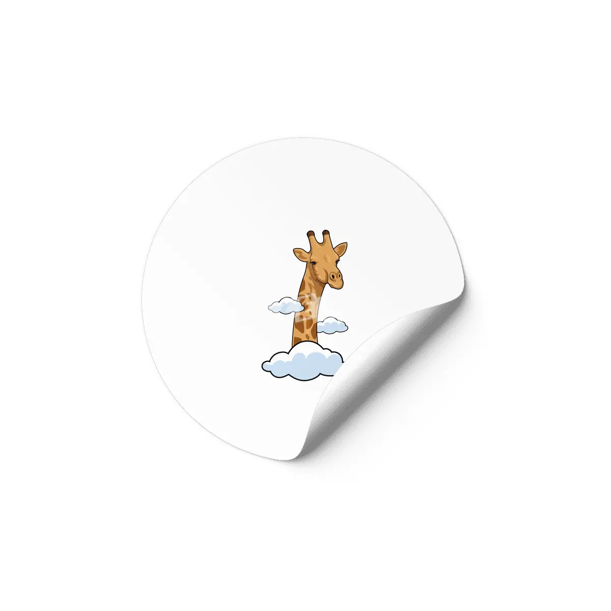 Giraffe with Clouds Etiket
