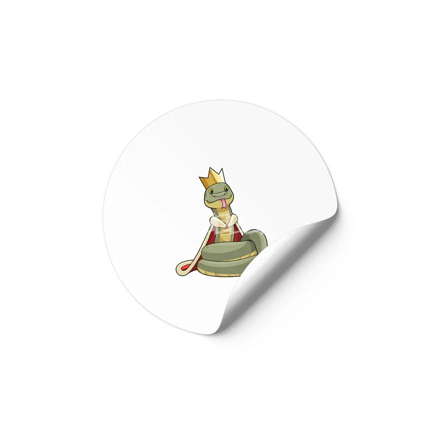 Snake as King with Crown Etiket