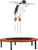 A lovely penguin with high hopes for flying. For now, he has the trampoline.