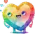 Cute heart shaped rainbow monster!