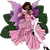 African American fairy with African violets around her.