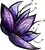 Abstract flower doodle in ink and watercolor. Loose drawing in purple, violet and black.