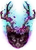 AN ILLUSTRATION OF CAT WITH FLOWERS ON HORNS.