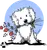 This little KiniArt garden helper dog art appeals to lovers of the breeds, Havanese, Maltese, and Coton de Tulear.