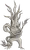 Creepy tree design with a weird character resembling a tree with wavy branches shaped as legs and hands intertwined with each other. This spooky character looks at you with its eyes with little pupils, ready for Halloween.