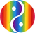 Bright and beautiful rainbow pride yin yang symbol design, promotes peace, balance and harmony