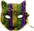 Hand made beatuy venetian style catwoman mask colored with mardi gras motif