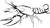 abstract silhouette of lobster isolated